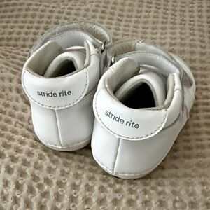 Stride Rite White Leather Baby Walker Shoes